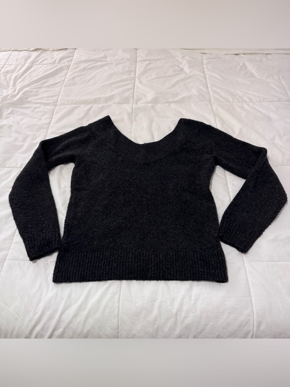 H&M Black Off-the-Shoulder Knit Sweater